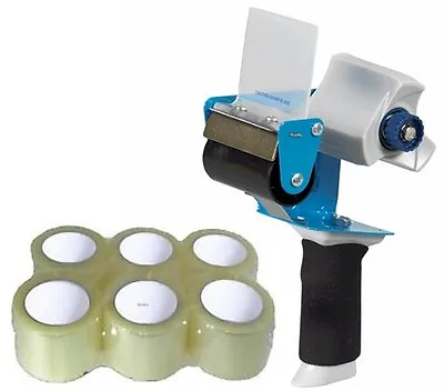 3  Comfort Grip Packing Tape Gun Tape Dispenser + 6 Rolls 3  X 110 Packing Tape • $43.85