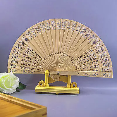 1 Folding Hand Held Wooden Fan Sandalwood Vintage Handheld Fan Chinese Style Fan • $8.27