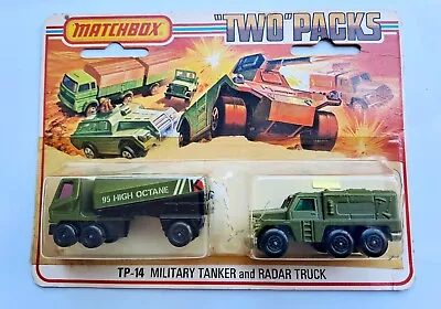 Matchbox Vintage Superfast Army Two Pack Tp-14 Tanker Radar Trucksplit Bubble • £19.75