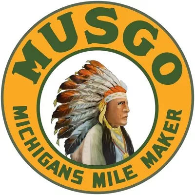 MUSGO Gasoline Michigan's Mile Maker NEW Sign 40  Dia. Round USA STEEL 15 Lbs • $288.88