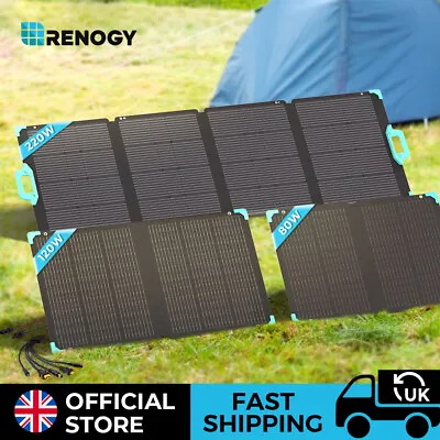 £143.99 • Buy Renogy 80W 120W 220W Portable Solar Panel Suitcase Foldable For Power Station