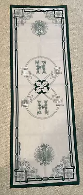 Hillwood Museum June Critchfield Scarf 14 X 42 1986 Vintage Celtic Green White • $29.99