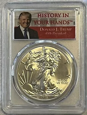 2018 Silver Eagle MS69 PCGS First Strike Trump Label • $30