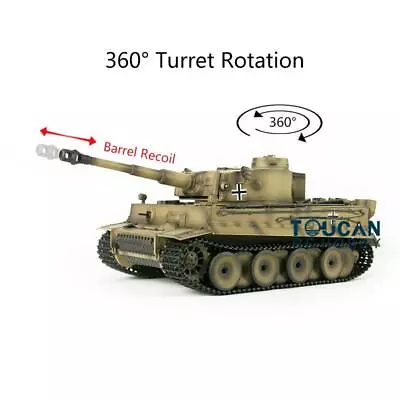 Heng Long 1/16 Yellow TK7.0 Tiger I RC Tank 3818 Infrared Battle Barrel Recoil • $503.49