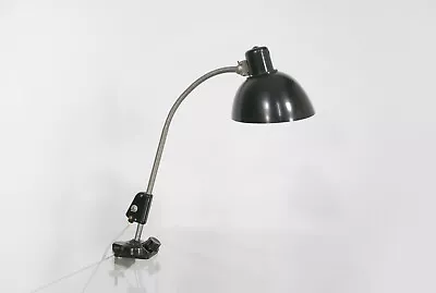 Vintage Reif Dresden Industrial Desk Lamp Black Bakelite Chromed Steel Bauhaus • $395