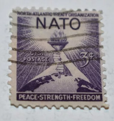 Nato 3 Cent Stamp...PEACE STRENGTH FREEDOM...used • $12.95