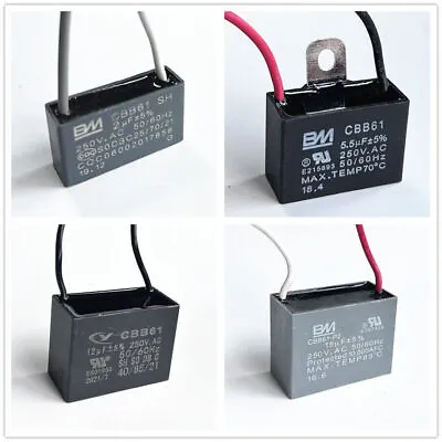 CBB61 250V  Capacitor 2 Wires 1/2/3/3.5/4/5/6/7/8/9/10/12/15/18/20/24/25/30 UF • $7.23