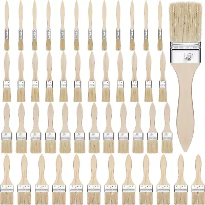 48 Pcs Chip Paint Brushes Set 0.5/1/ 1.5/2 Inch Stain Brush Household Bristle Pa • $40.77