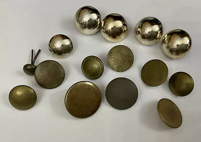 Vintage Mixed Lot Dome Domed & Flat Plain Simple Buttons Military Army Uniform • £13