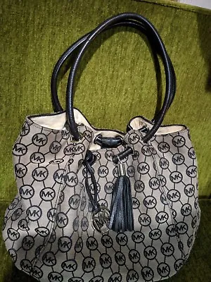 Michael Kors Handbag Black And Gray Logo Large Good Shape!  • $25