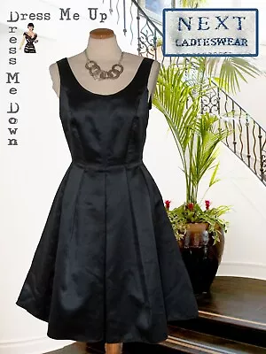 NEXT Very 50s Audrey Hepburn Black Prom Dress Cocktail Size 12 PERFECT • £24.95