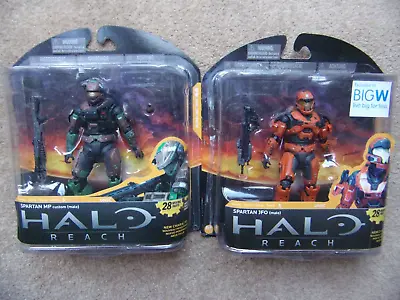 2x Halo Reach 5  Action Figures Spartan MP Custom And JFO Male New Carded • £59.99