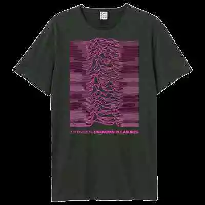 Joy Division Neon Pink Unknown Pleasures Amplified  Vintage Charcoal T Shirt • $28.05