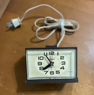 Vintage Timex Alarm Clock Lighted Dial Retro Rectangle Square • $9.95