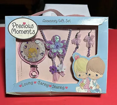 Rare Vintage Precious Moments Necklace Earrings Mirror Child Gift Set 2005 • $19.99