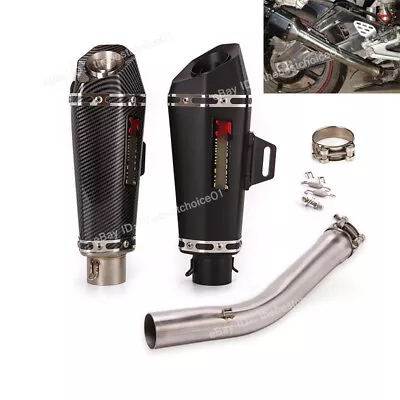 For Yamaha YZF-R6 1998-2005 Exhaust System Mid Link Pipe Slip Black Muffler Tips • $142.50