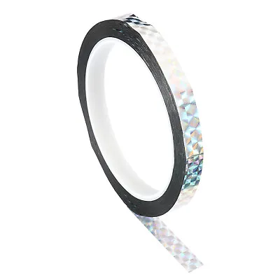 10mmx50m Prism Tape Holographic Reflective Adhesive Craft Wrap Decor Silver • £5.26
