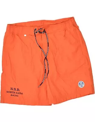 NORTH SAILS Mens Swimming Shorts Medium Orange Cotton AO02 • £14.71