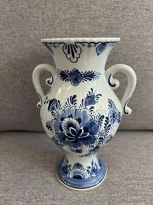 Beautiful Vintage Original Blue & White Delft Holland Vase Jar * Numbered • $39.99