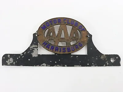 AAA Harrisburg Motor Club Penna Vintage License Plate Topper Badge 10  • $115