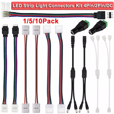 £3.99 • Buy LED Strip Wire To Male Female Connector Cable For 5050 3528 Light RGB/W 2/4 Pin