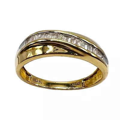 Men's Natural White 0.25Ct Diamond Wedding Band Real Solid 10k Yellow Gold Ring • $629.10