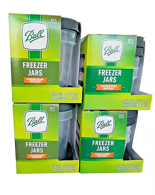 Ball Stackable Freezer Jars LOT Of 10 With Lids * 4 - (16 Oz) And 6- (8 Oz) Jars • $30