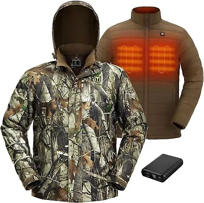 TIDEWE Men’s Heated Jacket Battery Pack Heated Coat For Hunting Skiing • $79