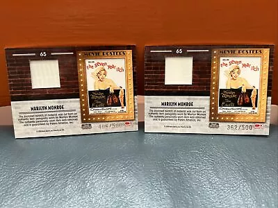 2- Panini Americana Personally Worn Items Of Marilyn Monroe  • $285