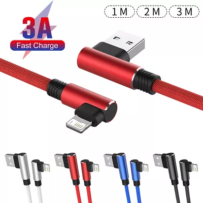 Dual 90° Angle Fast Charging USB Charger Cord Data Sync Cable For IPhone IPad AU • $7.99