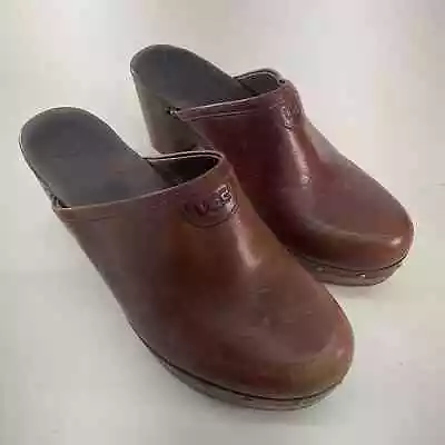 Ugg Brown Leather Clog Women's Comfort Shoes Size 6 • $35