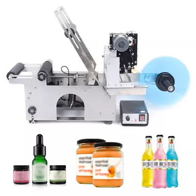 Semi-automatic Labeling & Coding Machine 20-40pcs/min For Round Bottle Jar Can • $489.25