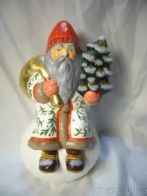 $299.99 • Buy Vaillancourt Folk Art Santa On Snowball With Gold Sack Signed By Judi