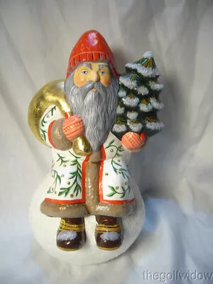 Vaillancourt Folk Art Santa On Snowball With Gold Sack Signed By Judi • $299.99