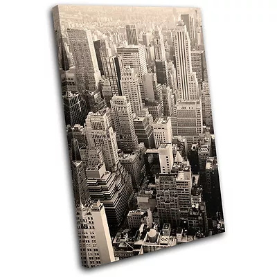 New York City NYC USA Skyline Vintage Skyscraper Canvas Art Picture Print Photo • £19.99