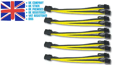 £9.65 • Buy 5-Pack PCI-E 8pin To 2x 8pin (6+2) PCI Express GPU Power Adapter Cable Splitter