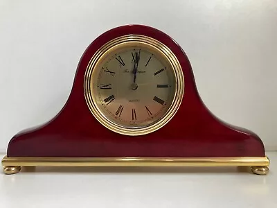 Fox & Simpson Mahogany Style Battery Quartz Napoleon Mantel Clock - Working • £18.99