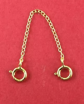 9ct Gold FINE Chain Extender / Safety Chain Bracelet Necklace 1  To 8  Two Clasp • £13.95