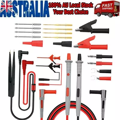 21 In 1 Multimeter Test Lead Kit For Fluke Meter Electrical Alligator Clip Probe • $24.99