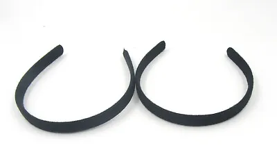 Pack Of 2 Black Fabric Covered Alice Band Headband 1.5cm Width • £2.50