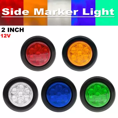 4x 2  Inch 7 LED Light Lamp Truck Trailer Round Clearance Side Marker Lights 12V • $14.96