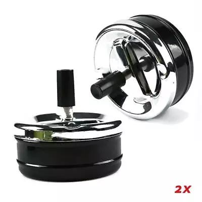 £7.89 • Buy 2 Pcs Black Windproof Stainless Steel Cigarette Lidded Ashtray Smoking Holder