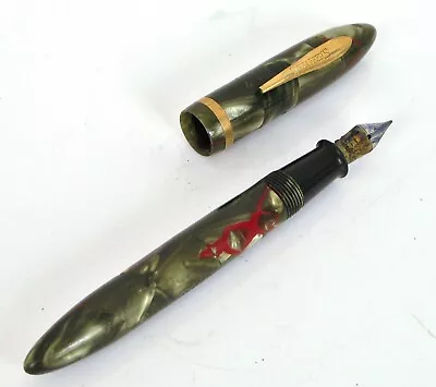 Vintage Sheaffer's Fountain Pen Pat D-78.795 Grey Red Vein Nice Colors ! • $95