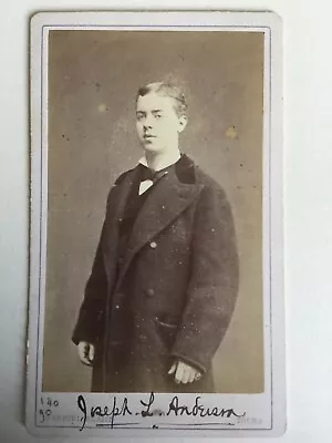 Photo By Gabriel Blaise Tours Circa 1865.  Young Man In The Coat  • $17.03