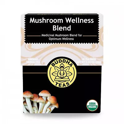 Buddha Teas Organic Mushroom Wellness Blend Tea 18 Tea Bags • $14.25