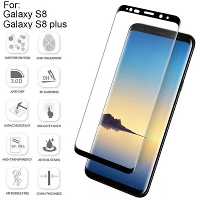 For Galaxy S8 S8+ Plus 4D Tempered Glass Full Cover Screen Protector • $4.89