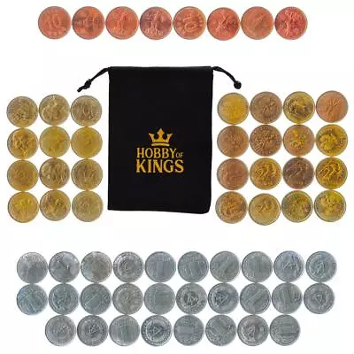 Play Money For Board Games | 64 Real Coins 200 Points | Genuine Toy Currency • $13.59