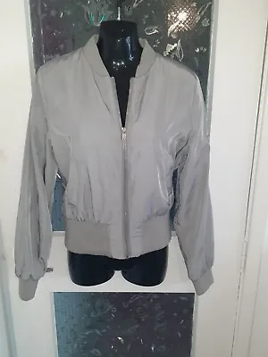 Miss Selfridge - Grey Bomber Jacket UK 10 • £18