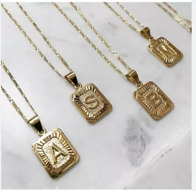 Bracha Letter Gold Plated Pendant Necklace Name Initial Card Monogram Script - C • $10