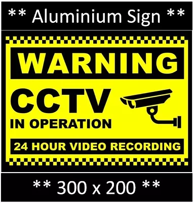 ** FREE SHIPPING ** WARNING CCTV In Operation Sign 300 X 200mm Aluminium Signs • $12.50